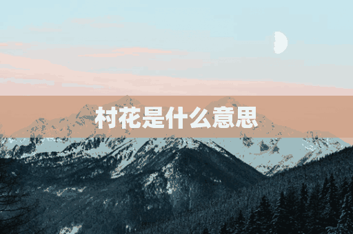 村花是什么意思(村花是什么意思?)